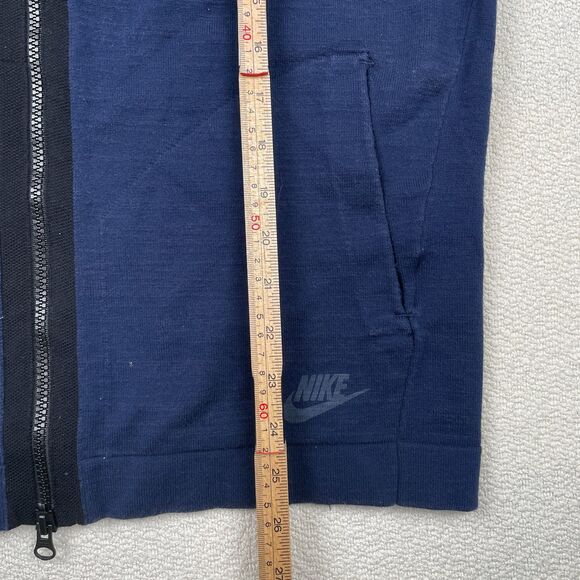 Nike Sportswear Tech Knit Bomber Jacket Men’s Sz M Navy Blue Full Zip 810558 451 - Picture 10 of 12